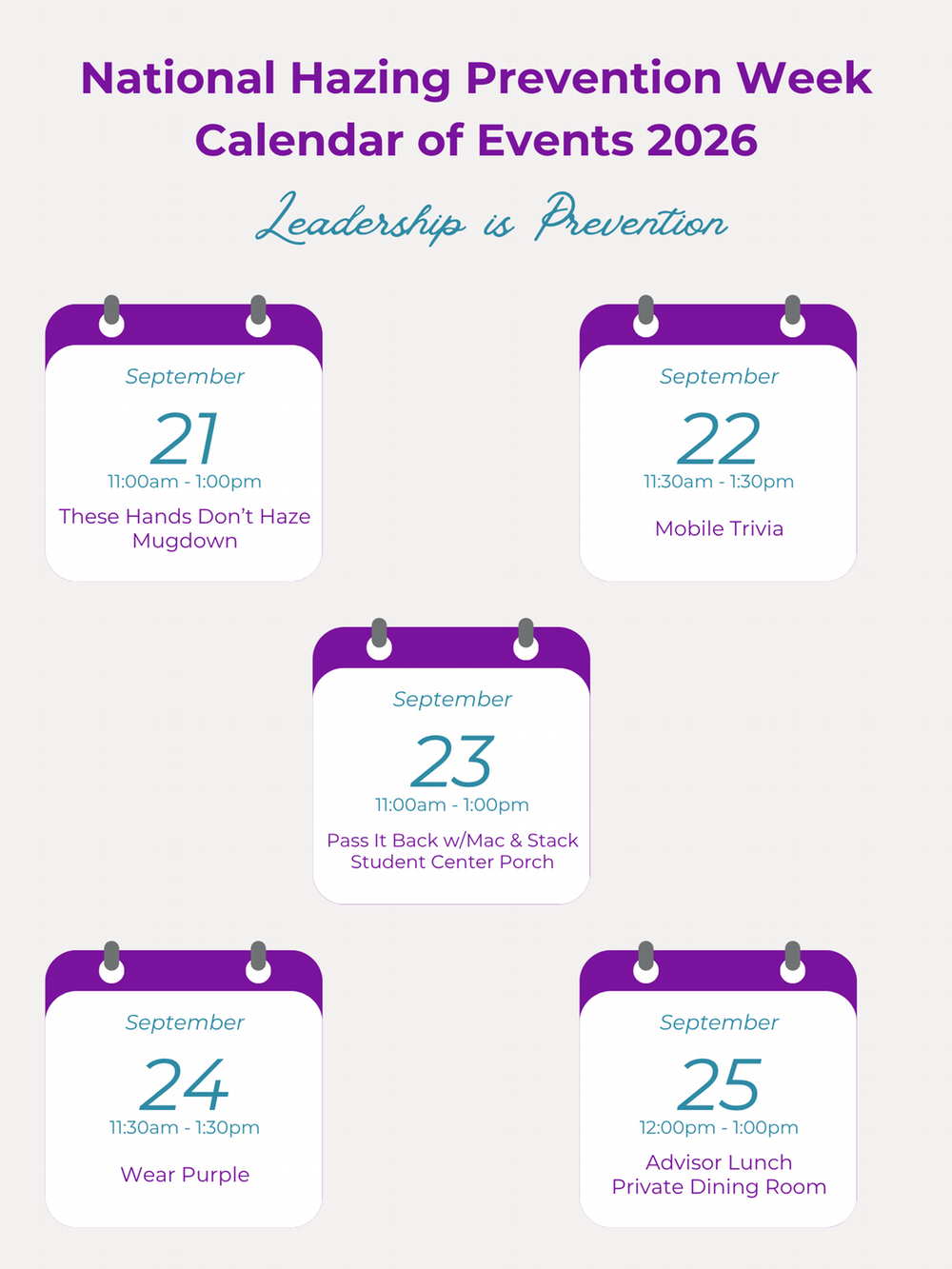 NHPW Calendar 2026